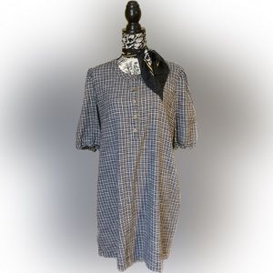 Flannel Short-sleeved Mini Dress